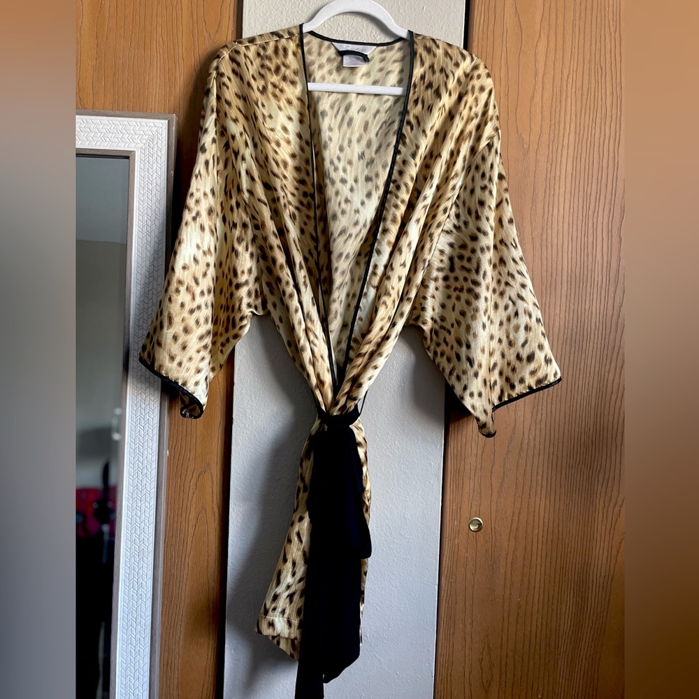 Secret Treasures Leopard Silky Tie Robe